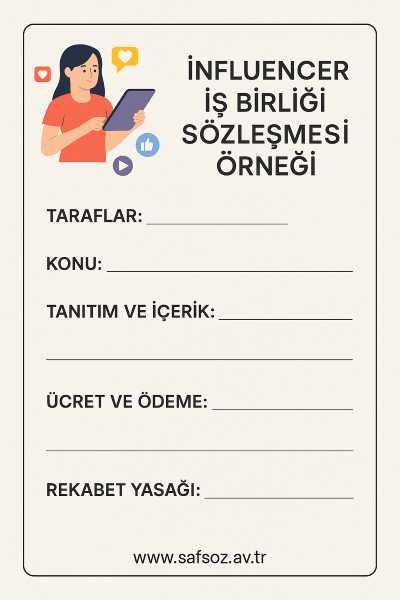 İnfluencer Iş Birliği Sözleşmeleri 1 Influencer Isbirligi Sozlesme Ornegi